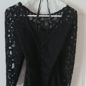 Lane Bryant black lace style long sleeve dress.
